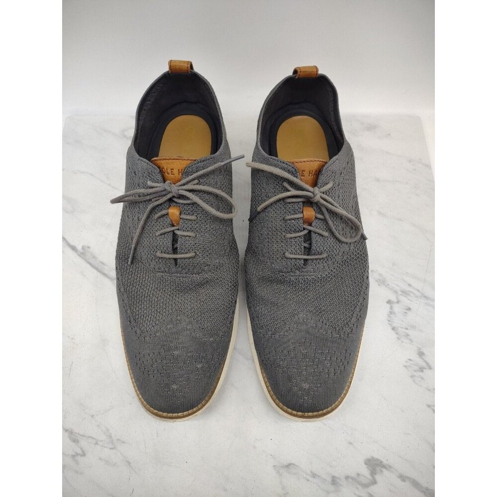 COLE HAAN Original Grand OS Knit Derby Oxford Shoes Sz 14M Mens Gray Lace Up